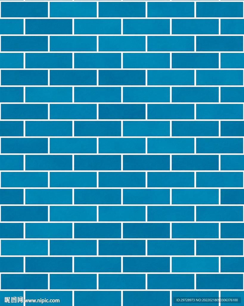 蓝色砖墙纹理