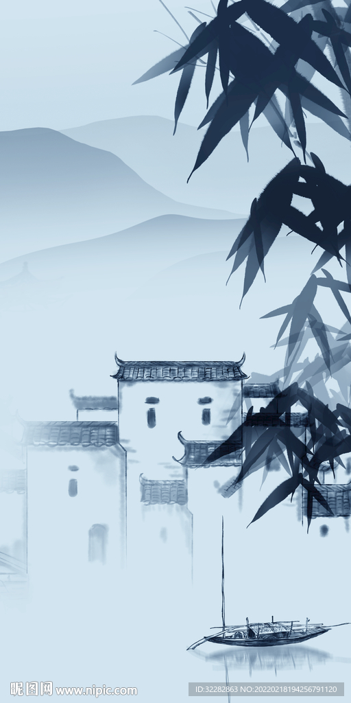 竹子中式简约玄关 tif分层