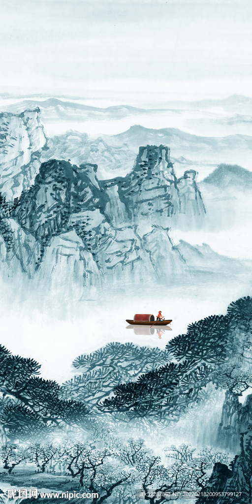 大气 中式简约玄关 ti分层画