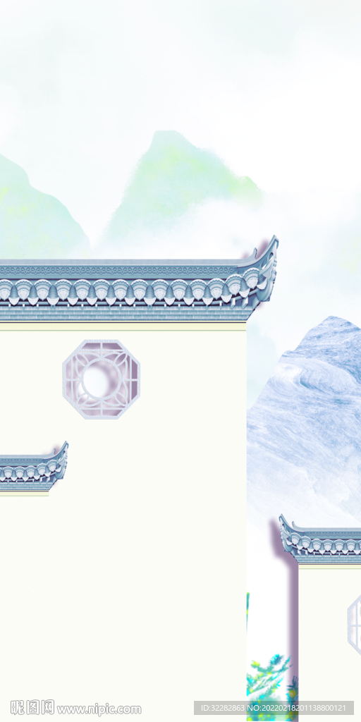 现代 中式简约玄关 ti分层画