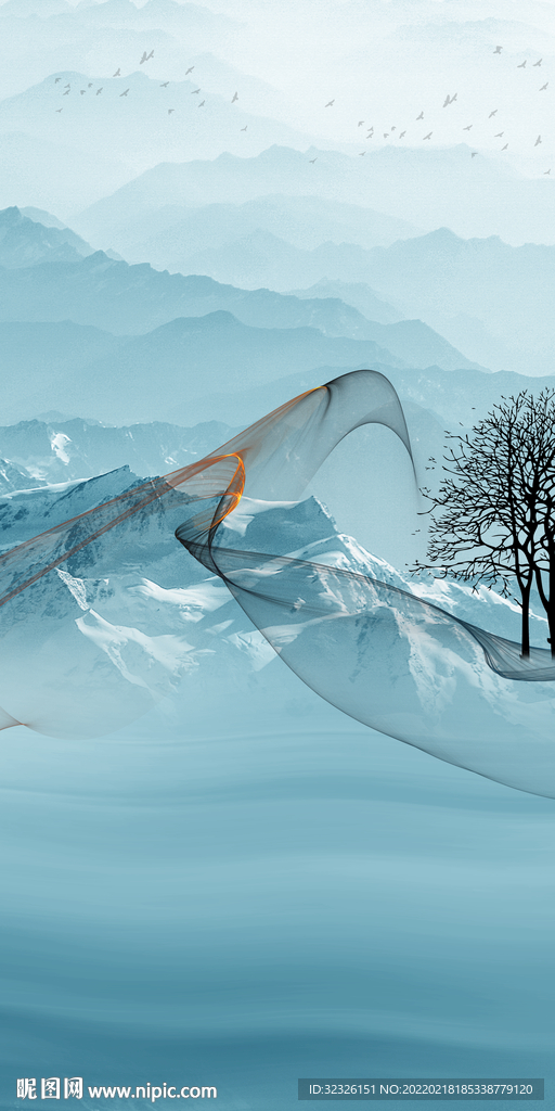 中式新款玄关背景 TiF分层