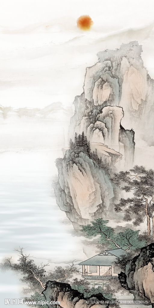 国画新款玄关背景 TiF分层