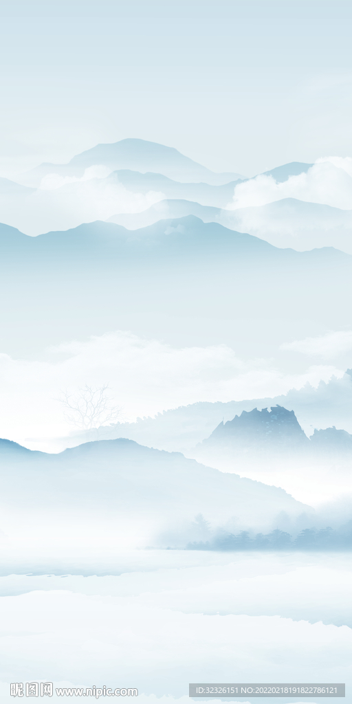 徽派玄关背景框画 TiF分层