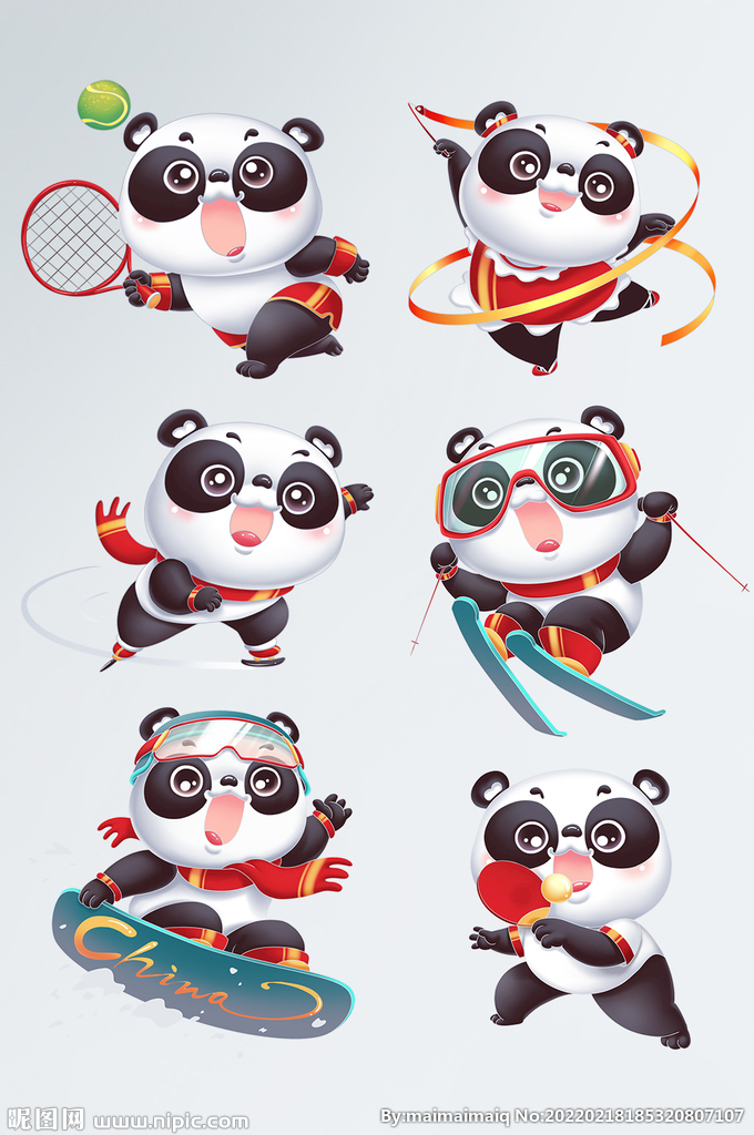 熊猫体育健康健身运动会滑雪速滑