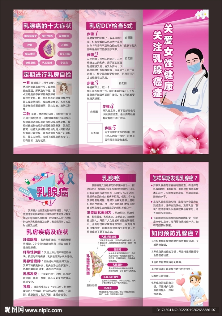乳腺癌防治知识三折页