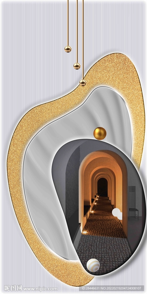 轻奢镜面玄关装饰画