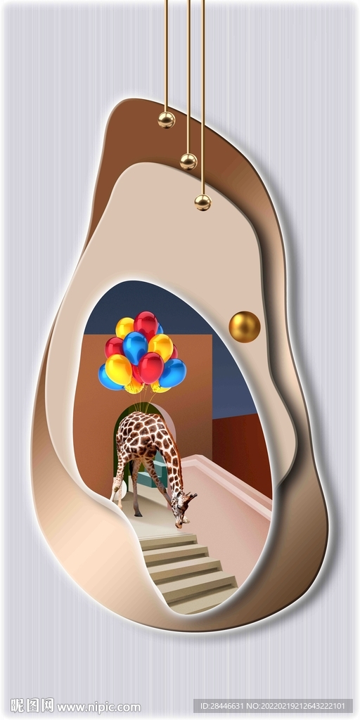 轻奢镜面玄关装饰画