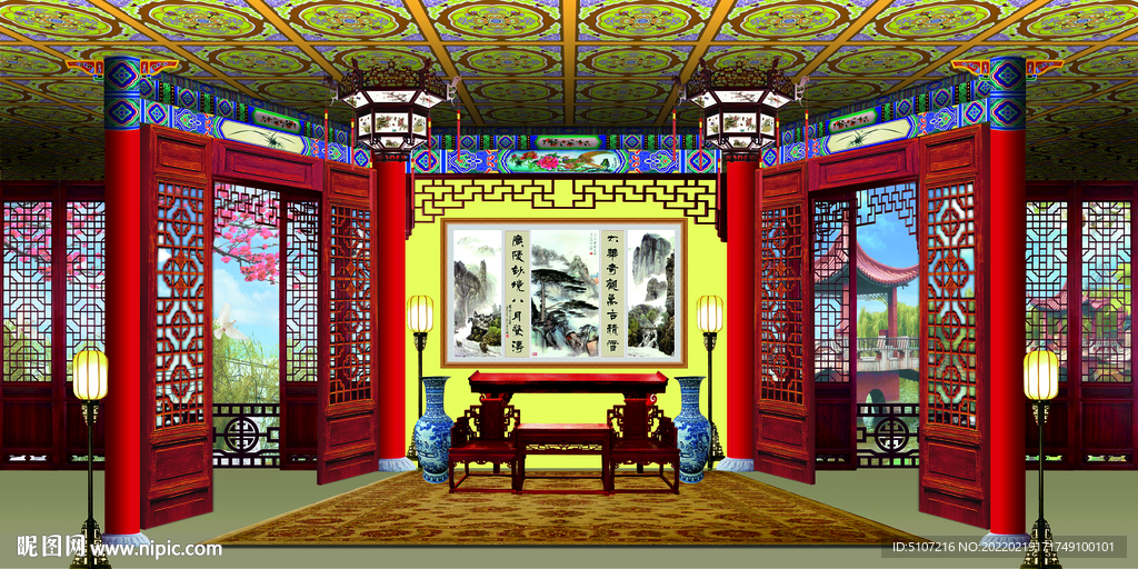 戏曲大厅背景图