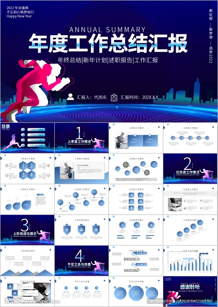 简约工作总结汇报PPT模板