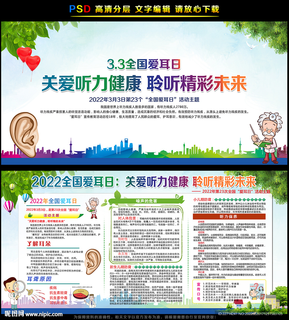 2022年全国爱耳日主题展板