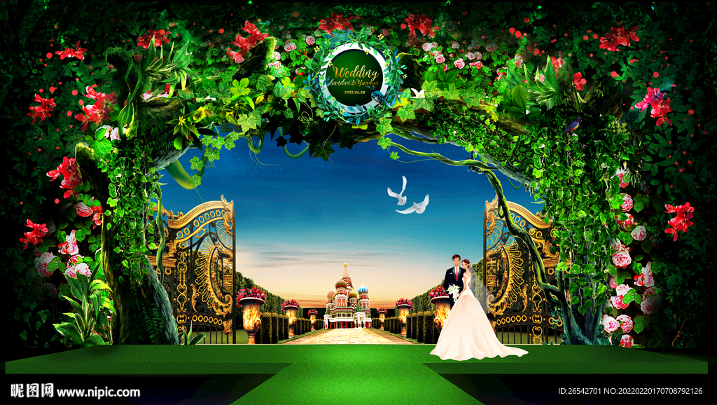 梦幻城堡婚礼背景