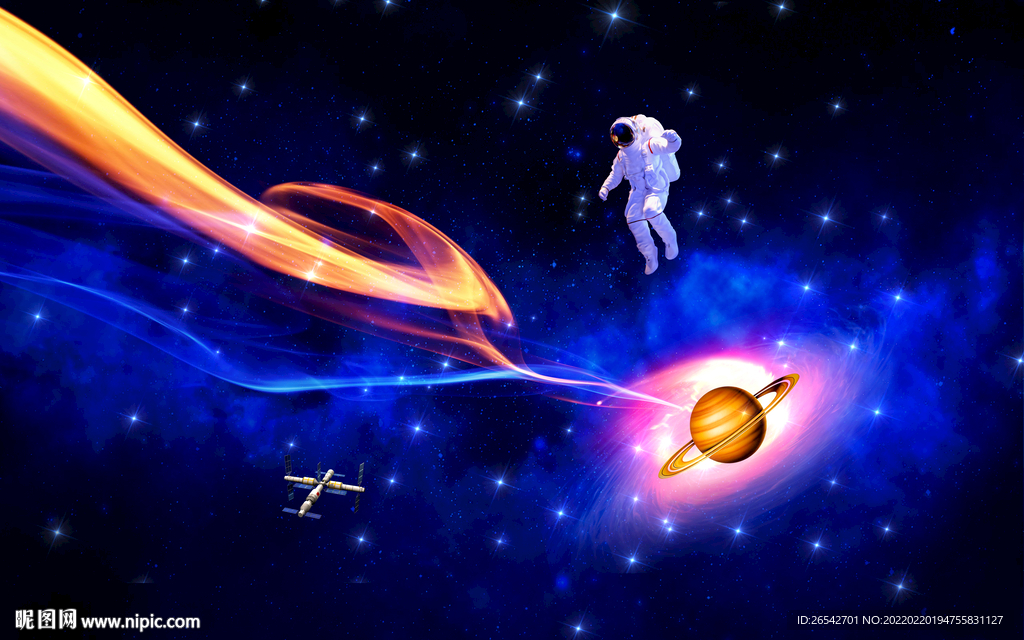 科幻星空背景墙