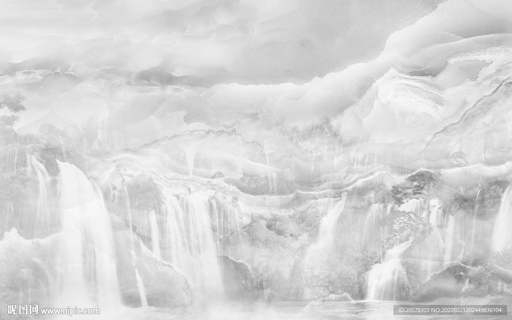 石纹别墅背景墙TIF分层