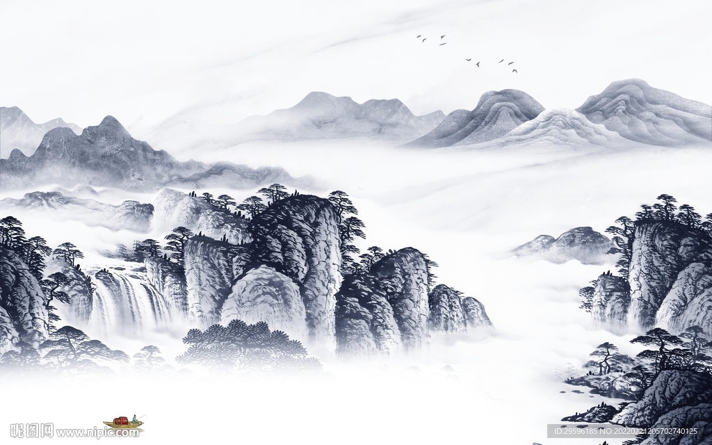 高清 高雅意境山水 TIF分层