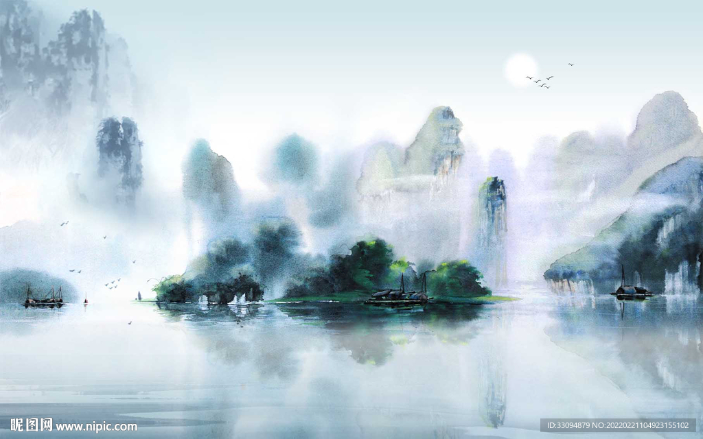 高清分层背景墙打印图