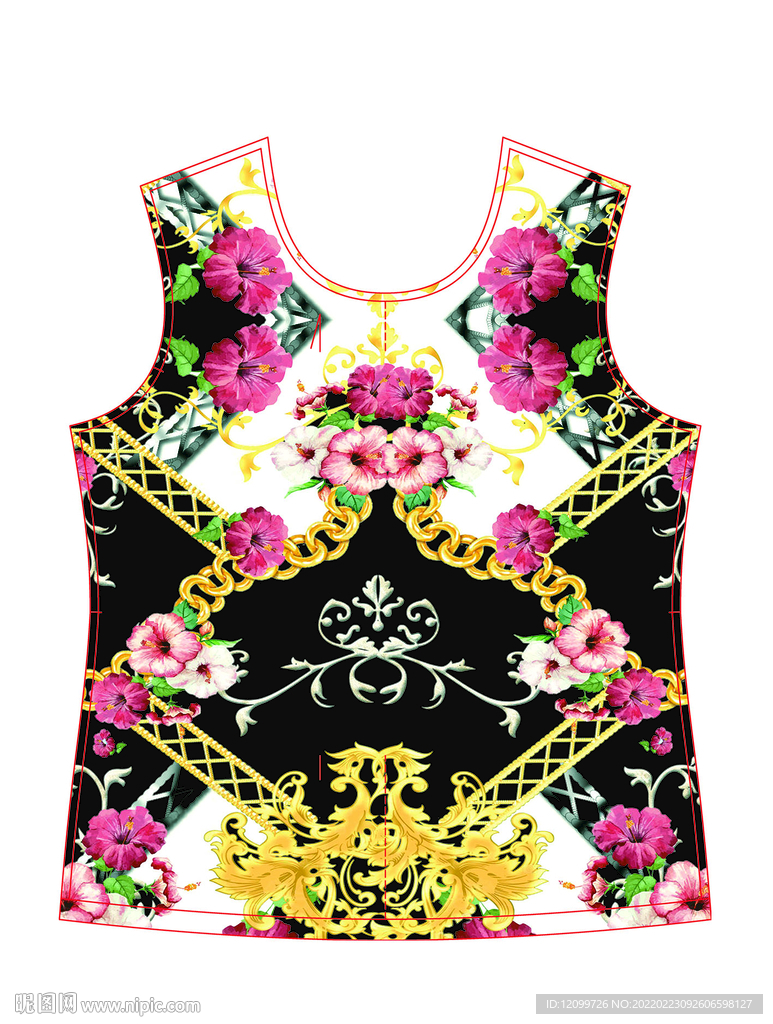 大牌定位数码链条花朵