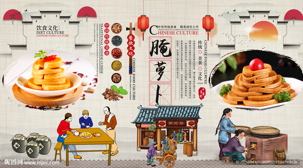 腌萝卜背景墙