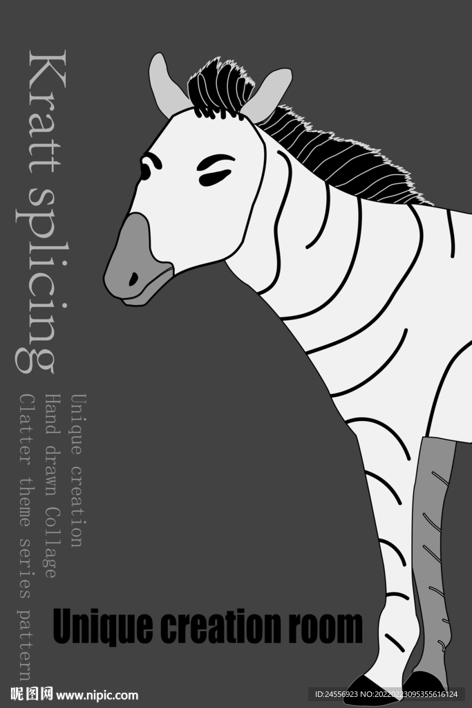 原创科拉特拼贴抽象画