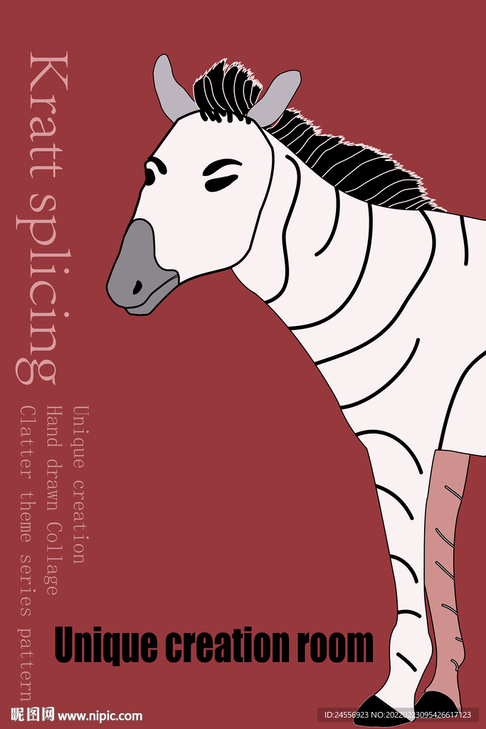 原创科拉特拼贴抽象画