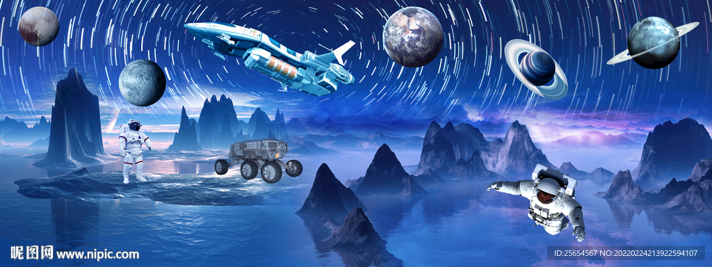 星空宇宙背景墙装饰画