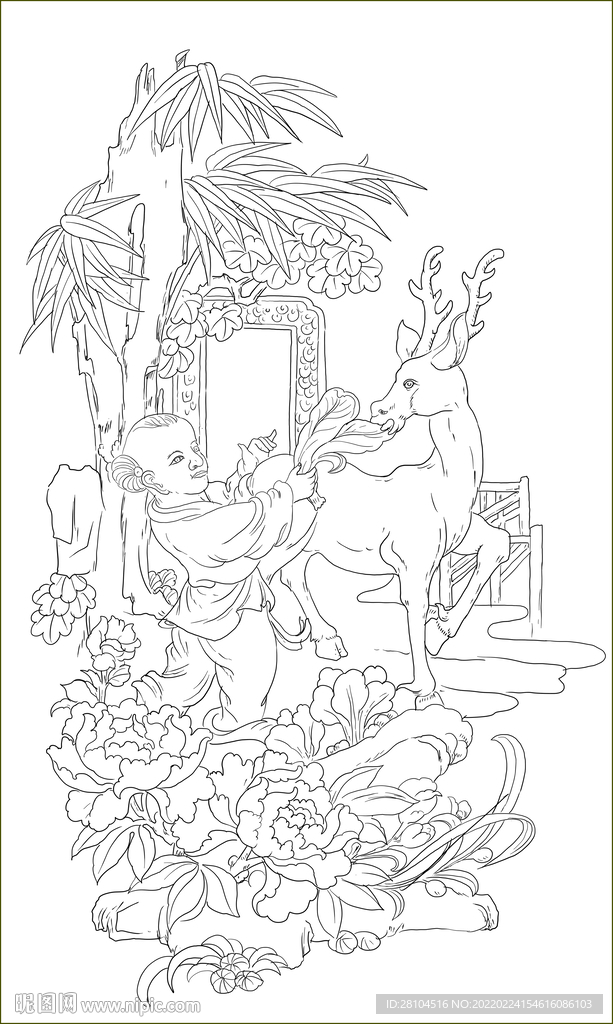 鹿与小孩