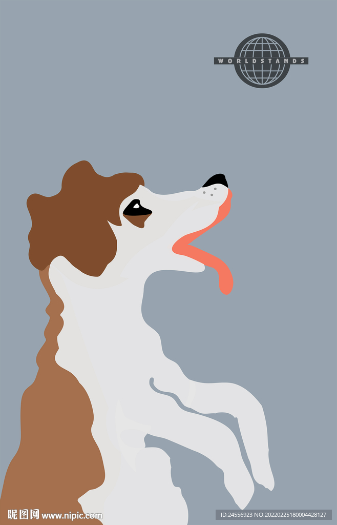 伊拉卡狗狗抽象画设计图