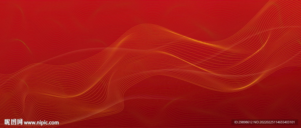 动感曲线抽象山水红色背景签名墙