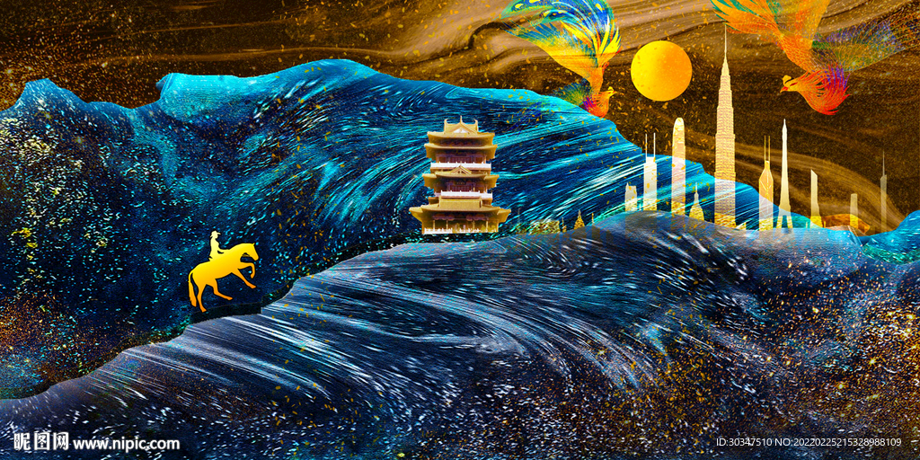 国潮地产装饰画