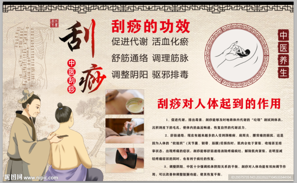 刮痧工装背景墙