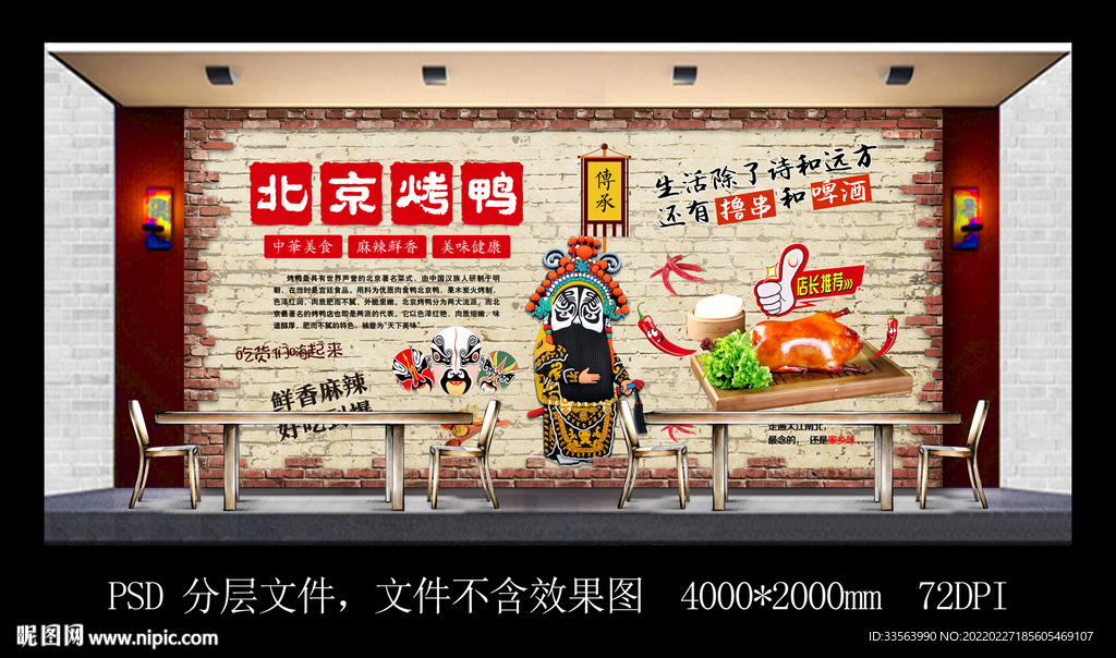 北京烤鸭背景墙