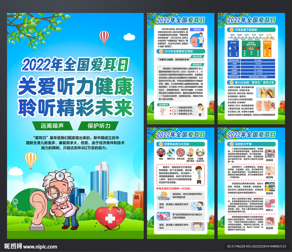 2022年全国爱耳日宣传展板