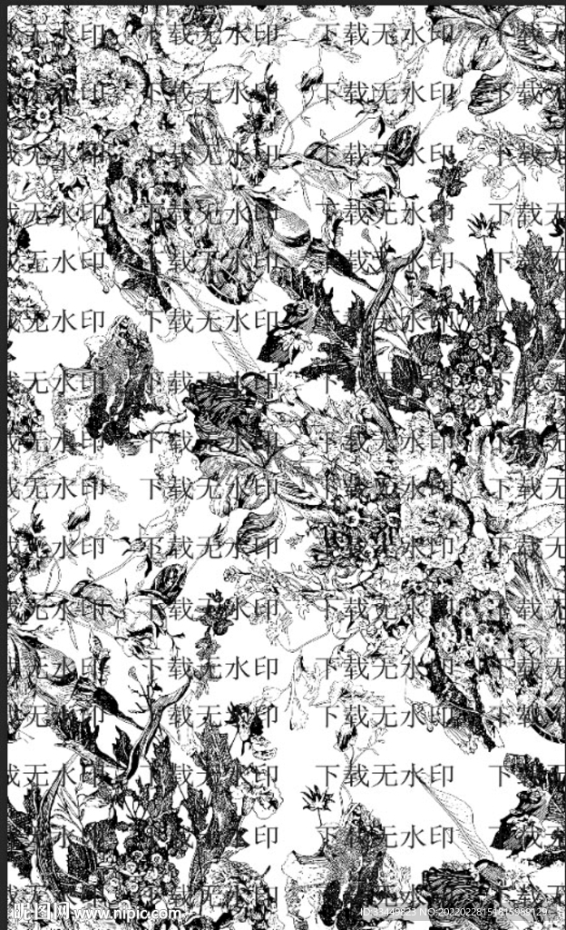 大牌水墨花 手绘