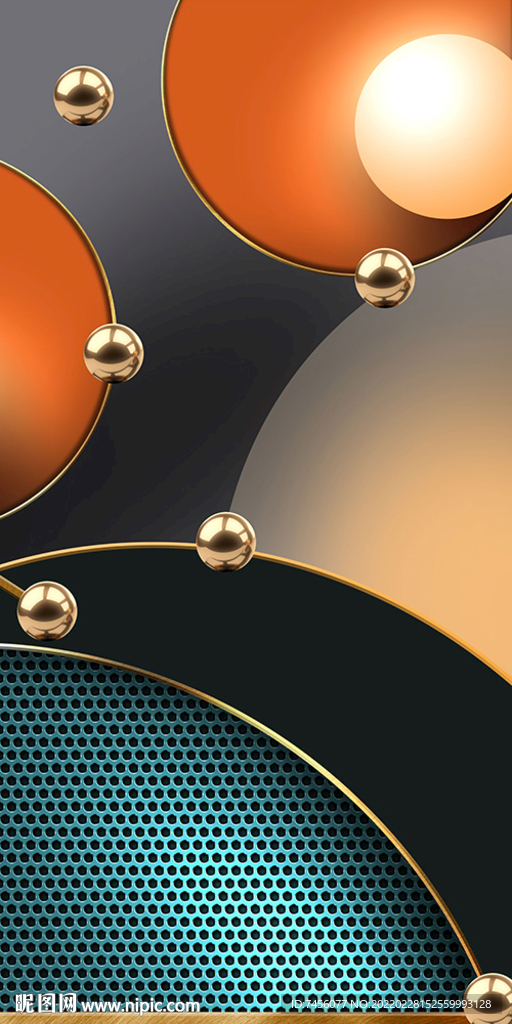 轻奢金属圆球时尚玄关过道