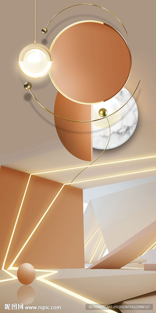 轻奢室内圆玄关过道