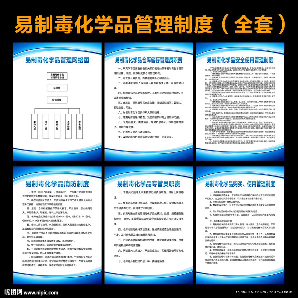 易制毒化学品管理制度牌