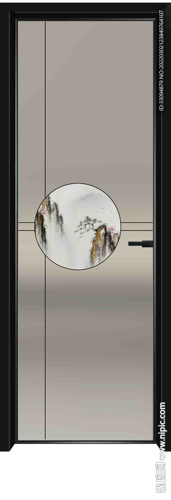 高清分层透明底平开门打印图