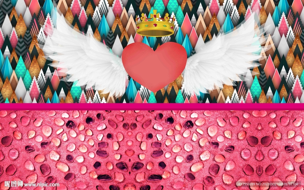 网红直播间翅膀背景墙