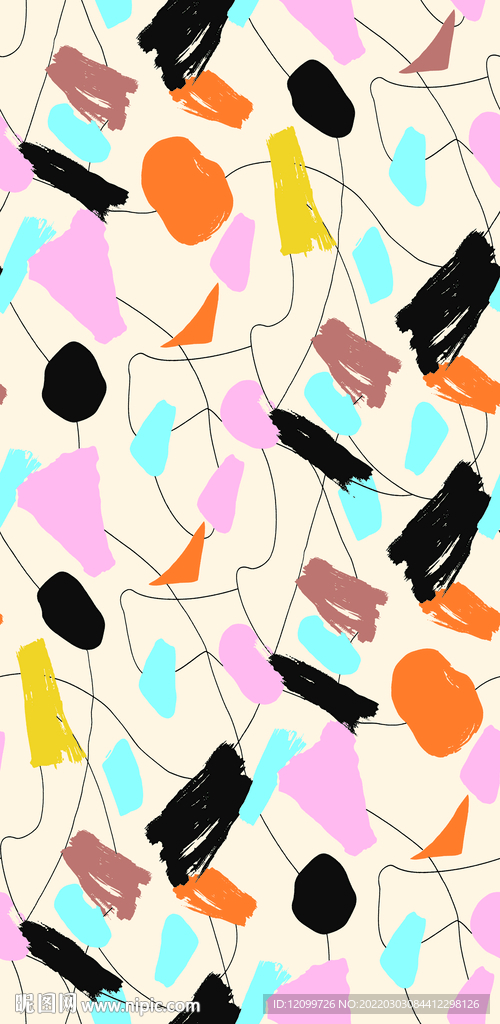 数码印花几何线条抽象