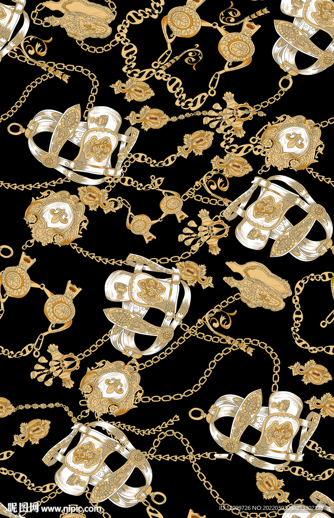 大牌链条 数码印花