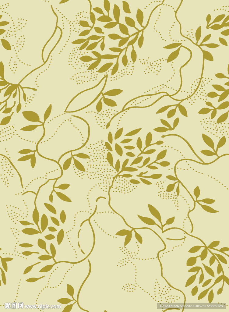 数码印花小清新叶子