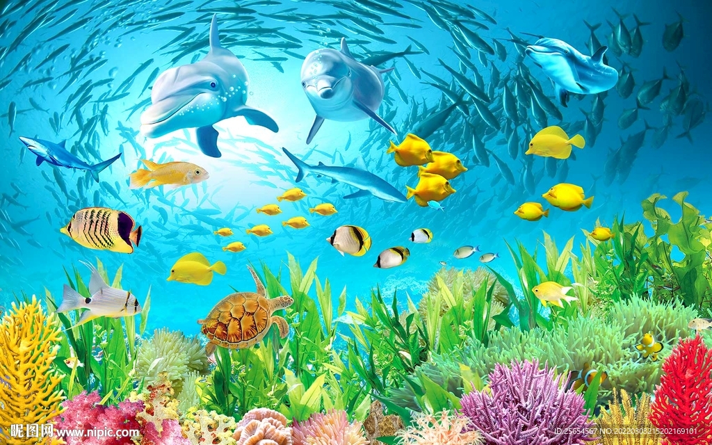 海洋海底世界背景墙