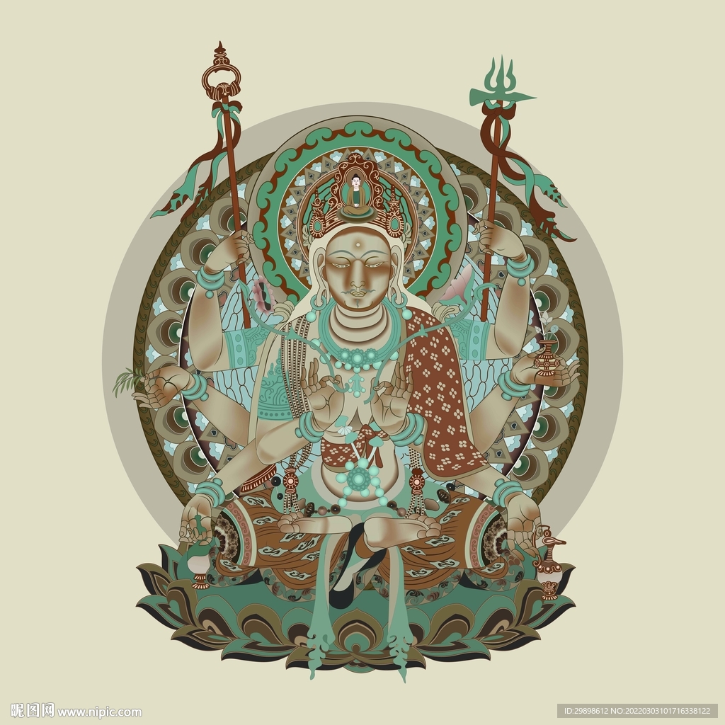 敦煌莫高窟14壁画窟观音