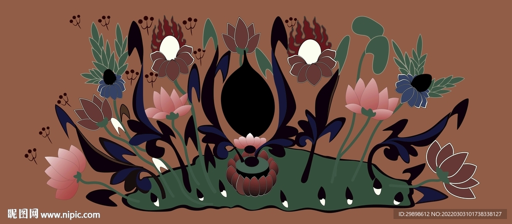 莫高窟292窟隋莲花摩尼宝纹