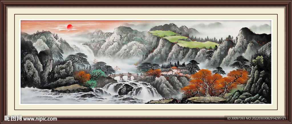 旭日东升国画