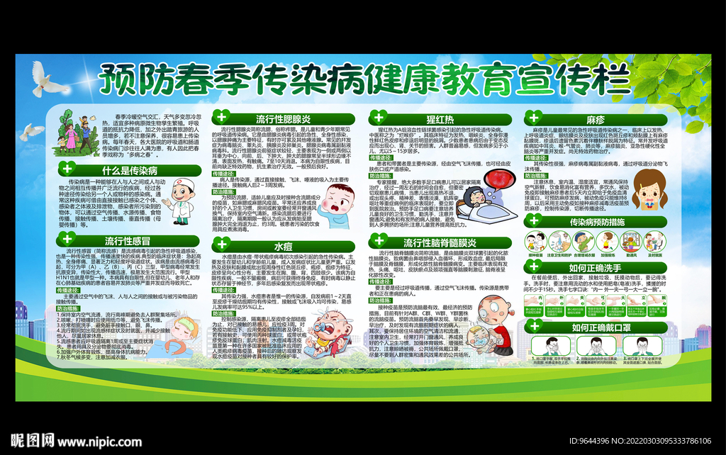 预防春季传染病健康教育宣传栏