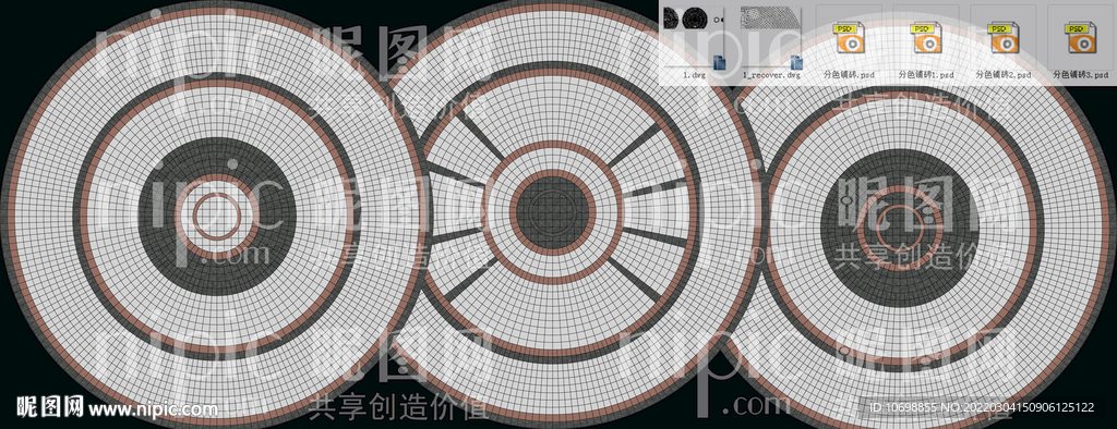 圆形铺砖效果图