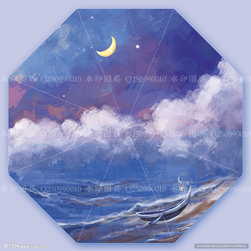 海夜色伞效果图