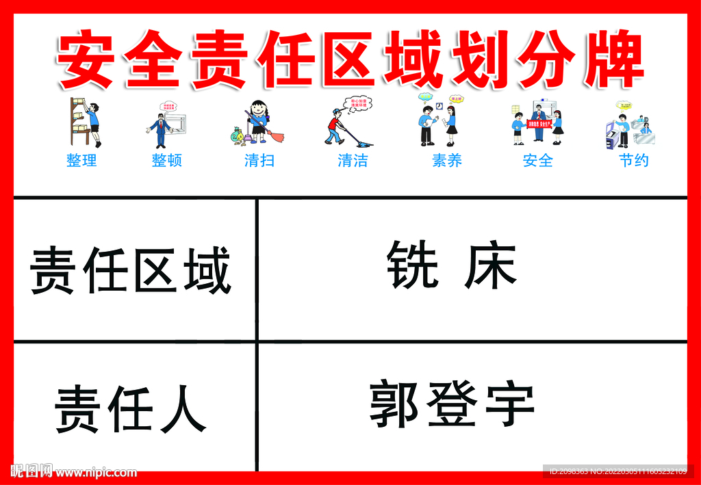 安全责任区域划分牌