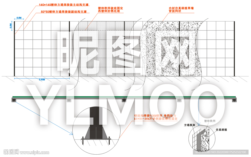 简易绿植施工围挡结构图