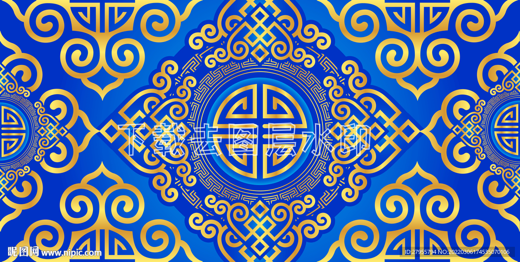 蓝色背景传统
